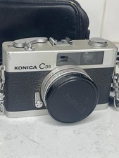 KONICA C35 FD Automatic 35mm Film Camera w/flash. Tested.