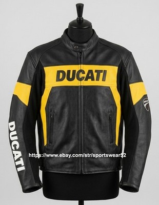 Ducati Racing Motorbike Leather Jacket In Pure Cow Hide/5 Ce Approved Armour