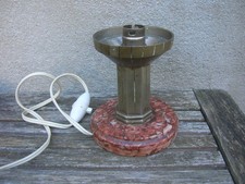 base pied de lampe art deco en marbre rouge ( vendu sans globe )