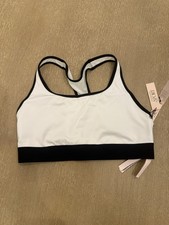 Victoria's Secret Sport White Black Racerback Sports Bra M Wireless Pullover