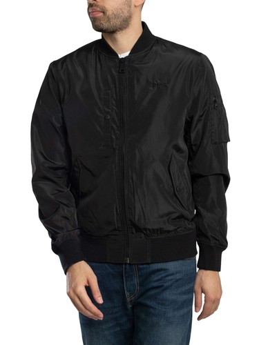 Schott Men's Airstar Lightweight Bomber Jacket, Black - Picture 4 of 11