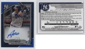 2024 Bowman Chrome Rookie Auto Blue Refractor /150 Austin Wells #CRA-AW Auto RC