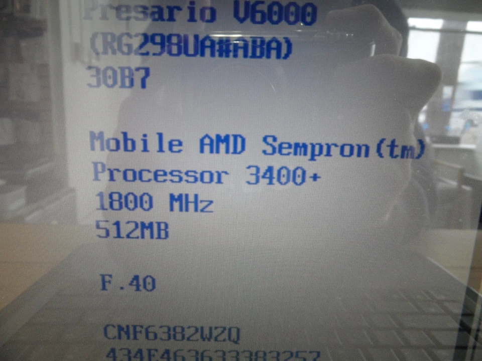 Compaq Presario v6000 Parts Laptop Posted Bios No Hard Drive *Read* * - Image 3 of 4