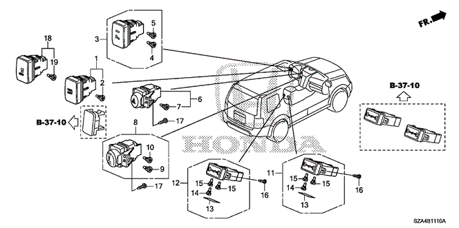 Genuine Honda Blind Spot Switch Bulb B 35474-SZA-A11 Genuine Honda Blind Spot Switch Bulb B 35474-SZA-A11