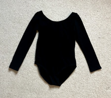 WEGETIT Long Sleeve Black Leotard for Girls Gymnastics Dance Ballet Size 8-10