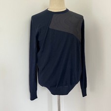 Hermes Mens Navy Silk and Cashmere Long Knit Top