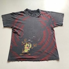 Vintage 1990s TAZ Looney Tunes Cartoon AOP Graphic T Shirt Men's Medium Rare