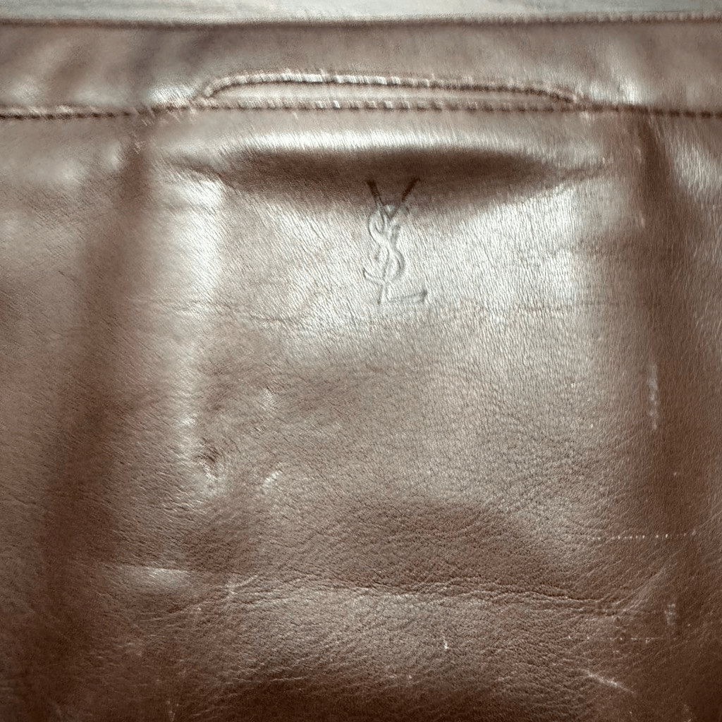 Borsa portadocumenti vintage rara YSL Yves Saint Laurent marrone