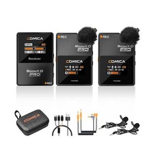 COMICA BoomX-D2 PRO Wireless Lavalier Microphone, 16GB Storage, Safety Audio ...