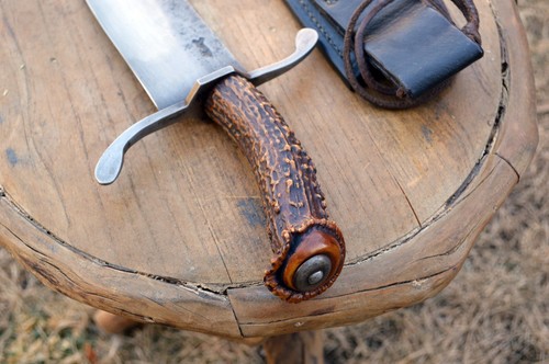 Swamp Fox Knives Custom Made Stag Handle Mountain Man Bowie Knife - Picture 13 of 19