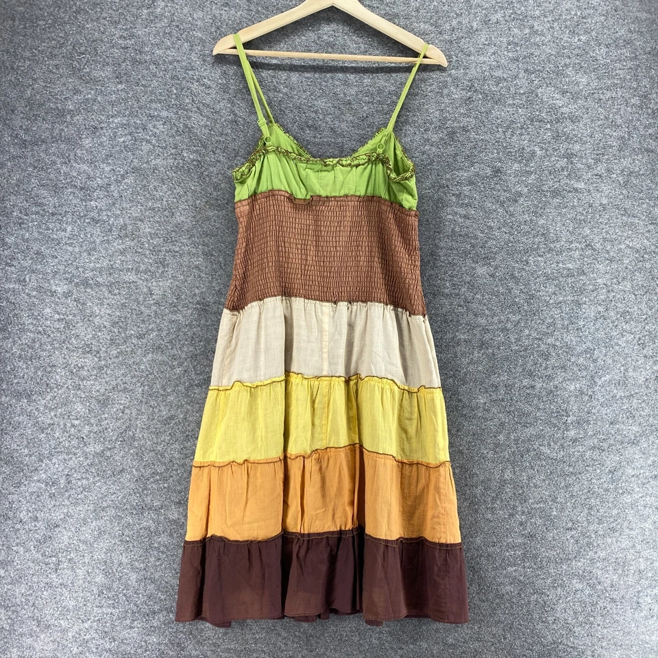 Vestido Spenser Jeremy Mujer 4 Marrón Rayas Cambio Midi Cuello en V Forrado Sin Mangas Foto 2 de 4