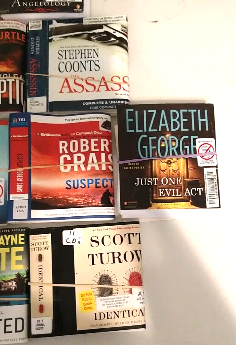 Lot of 25 Used Audio Books on CD Various Authors BALDACCI, KOONTZ