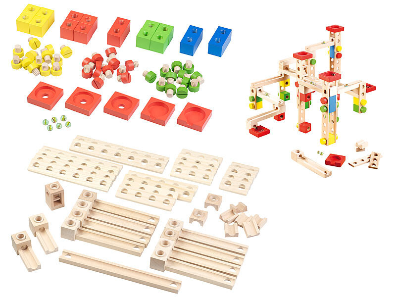 Circuit à billes en bois pour animer les après-midis jeux en famille