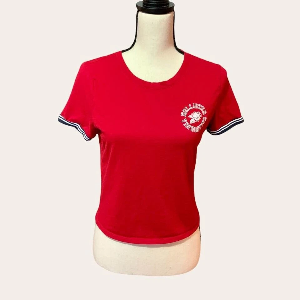 red white and blue graphic tee