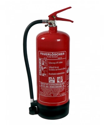 MARKENLOS 6 Liter Schaum Dauerdruck Löscher Feuerlöscher Brandklasse A/B 27A = 9LE (PFAS)