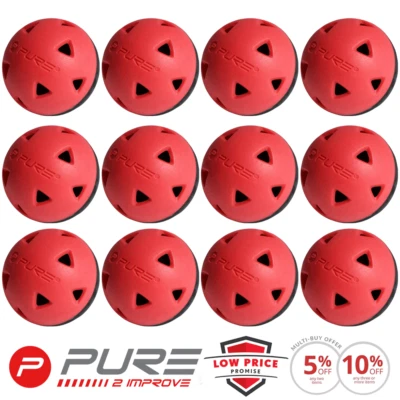 REINE 2 VERBESSERTE GOLF-SCHLAGBÄLLE / UNVERWÜSTLICHE GOLF-AIRFLOW-BÄLLE X 12ER-PACK