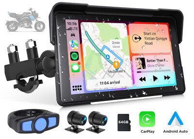 7'' Motorrad CarPlay Android Auto Bildschirm Vollkörper wasserdicht GPS moto TPMS