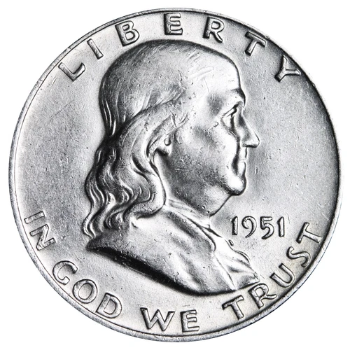 1951-D Franklin SILVER Half Dollar Brilliant XF/AU Complete Your Album!