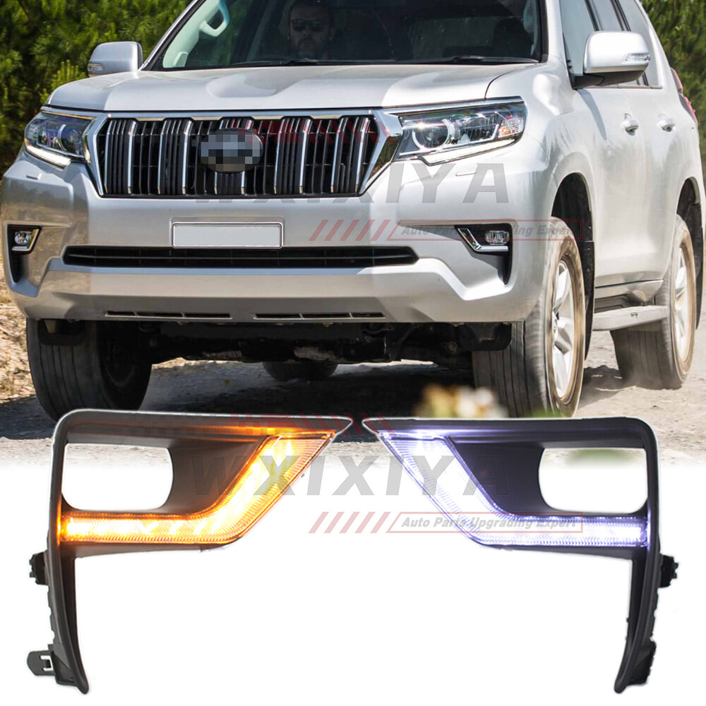 「169」トヨタプラド2018-2020 LC150 drlヘッドランプ LED DRL Daytime Running Light For Toyota Land Cruiser Prado 18-19