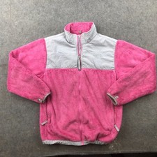 The North Face Jacket Girls XL Pink Gray Full Zip Fleece Pocket Embroidered 
