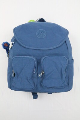 Kipling KI9014 Fiona Travel Medium Backpack Polyamide Delicate Blue Monkey Charm