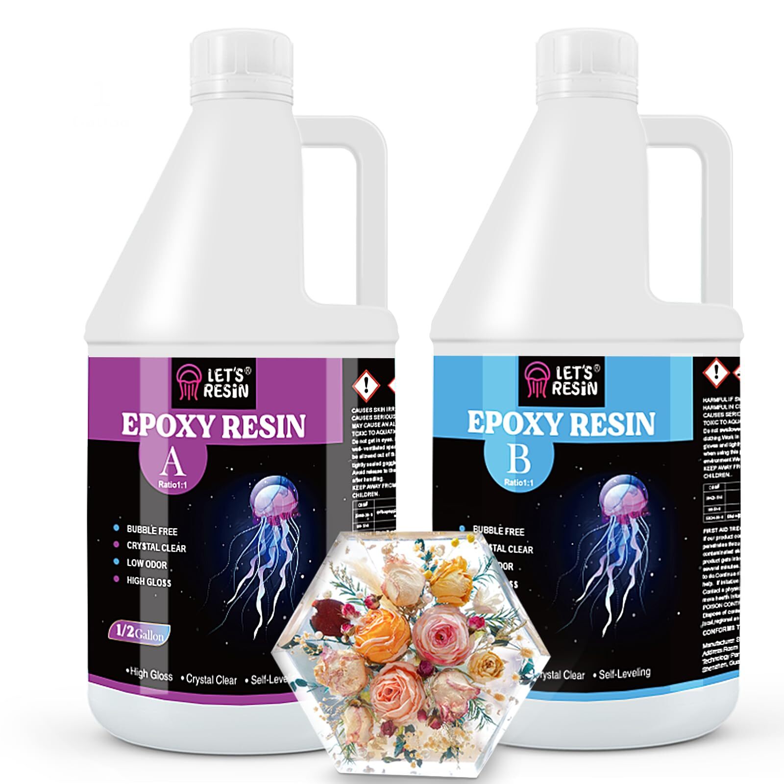 Crystal Clear 1 Gallon Epoxy Resin Kit for DIY Art and Molds
