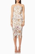 Elliatt Times Women's Floral Strapless Lace Midi Party Cocktail Dress Size L