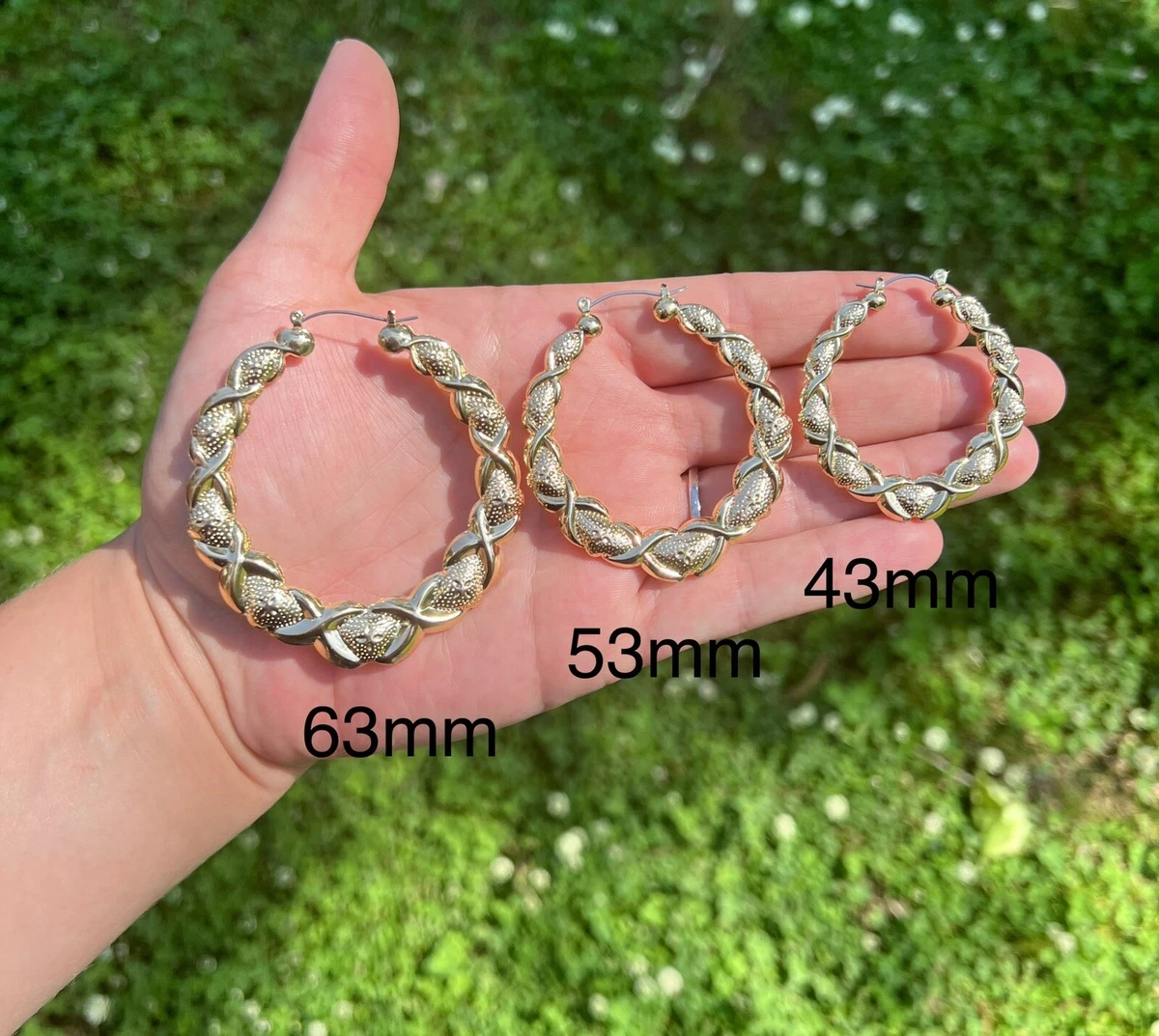 14k gold 2024 large bamboo earrings