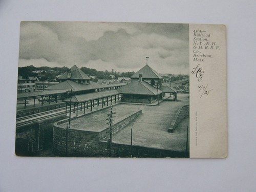 Brockton Massachusetts MA Railroad Station NY NH and HRRR Company Depot RR