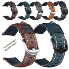 Retro Oil Wax Leather Strap 20mm 18 22 24 26mm Quick Release Watch Band Bracelet