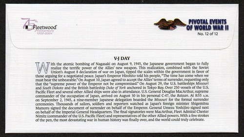 USA, SCOTT # 3862, SET OF 12 FLEETWOOD FDC COVERS PIVOTAL EVENTS OF WORLD WAR II - Picture 23 of 24