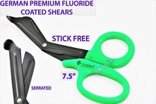 EMS SERRATED NURSE SHEARS 7.5" FLUORIDE COATED HEAVY DUTY SCISSORS NON STICK