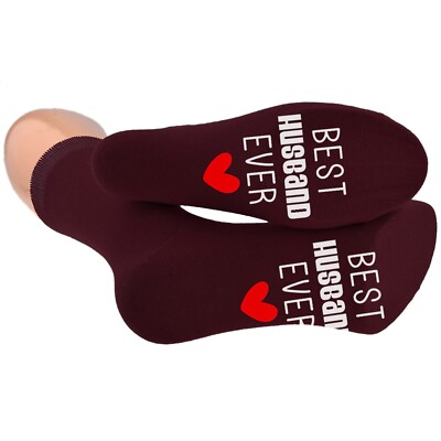 Best Husband Ever Sohle Print Burgunder Socken UK 5-12