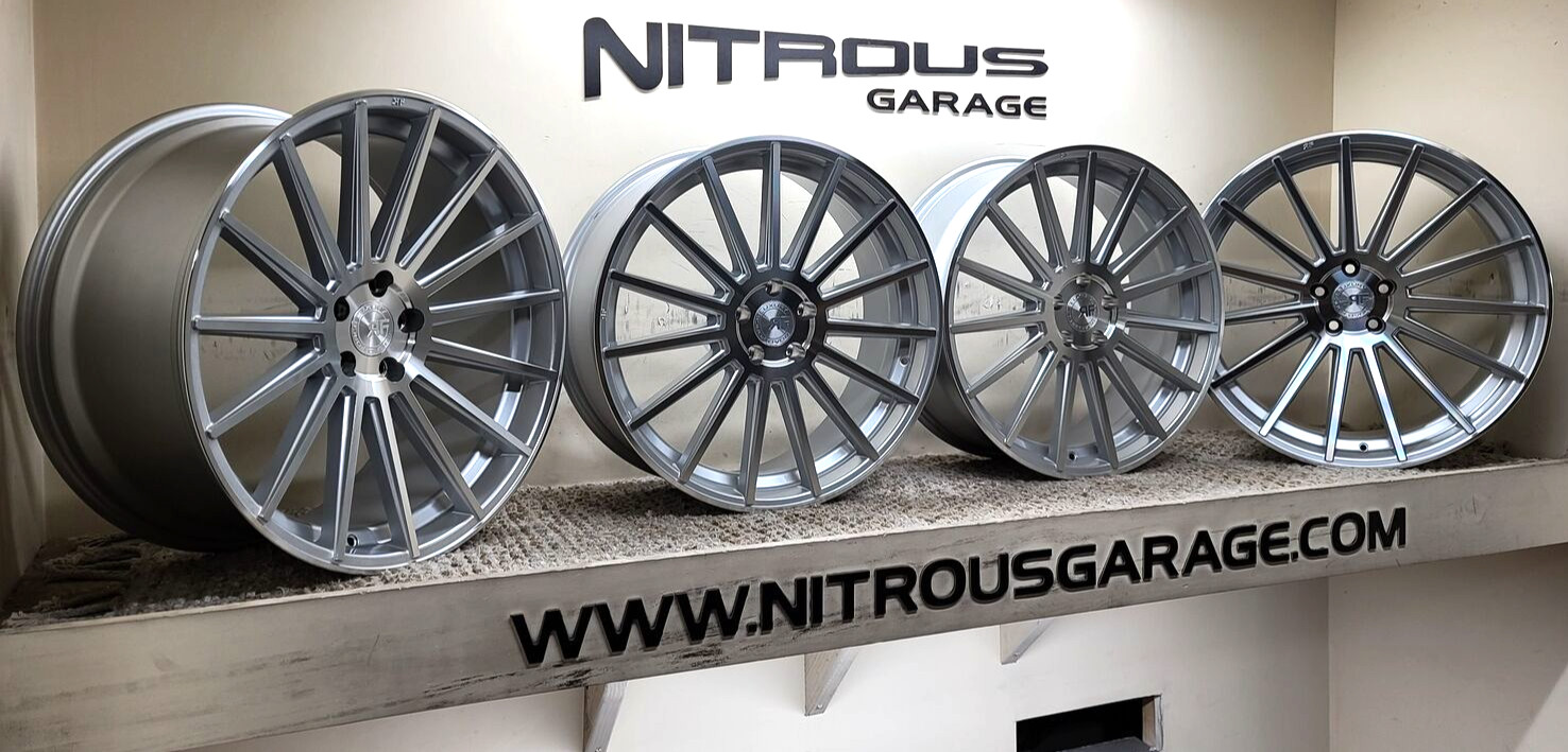 22 SILVER POLISH CONCAVE STAGGER RF15 WHEELS FIT BENTLEY FLYING SPUR SEDAN 03-18