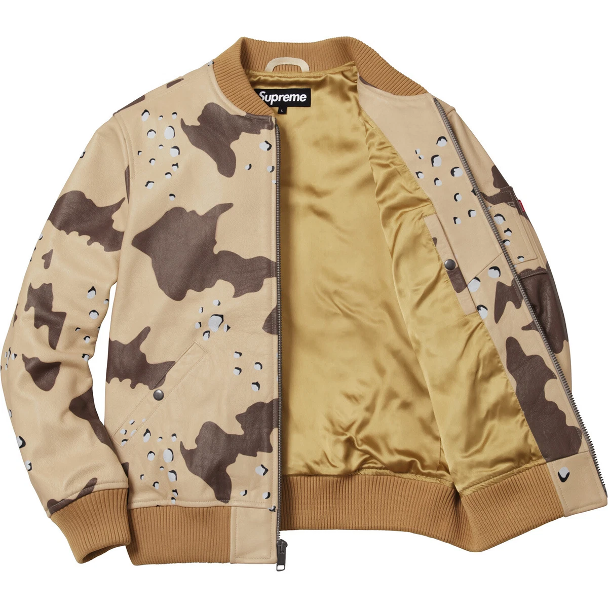 Supreme Leather MA-1 Jacket (Desert Camo) SS17✅Brand New❤️Deadstock✅Authentic❤️