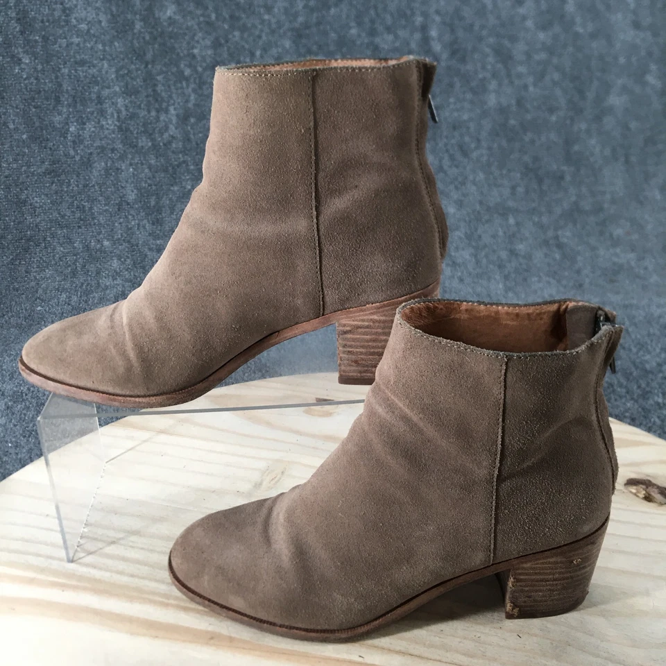 Madewell Botas Mujer 7.5 Botines Tacones Informales Beige Cuero Cremallera Lateral Foto 2 de 4
