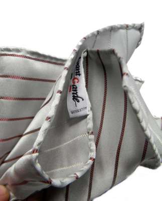 POCHETTE da taschino uomo grigio perla a righe bordeaux fazzoletto