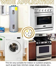 72 Inch Flexible Gas Line 1/2" FIPx1/2"MIP Fittings Natural Gas Connector Hose