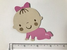 Baby Girl Crawling Die Cut Paper Scrapbook Embellishment