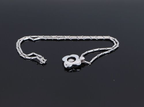 $4,250 Chimento 18K White Gold Diamond Floral Leaf Pendant 17'' Chain Necklace - Picture 2 of 7