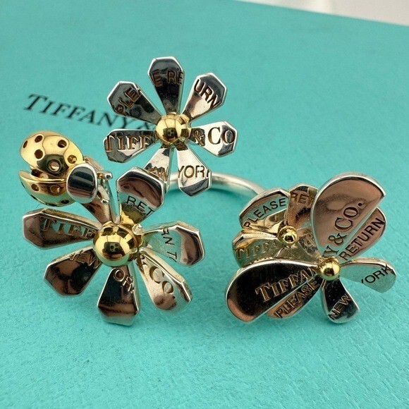 Return to Tiffany & Co. Love Bugs Ladybug Flower Cluster Ring, 18k
