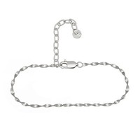 Cai Armband 925/- Sterling Silber Rhodiniert Flachpanzer Kette Gedreht