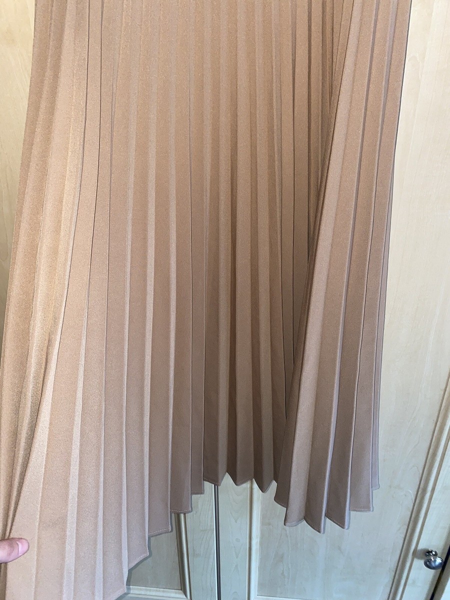 Pleated Skirt Petite Maxi Skirt Zara BNWOT ZARA CAMEL BROWN