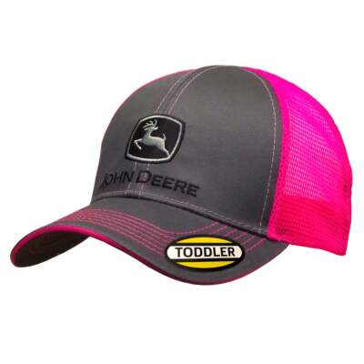 Original Kinder grau/hot pink Mesh Cap John Deere Kinder Mütze Geburtstag Geschenk
