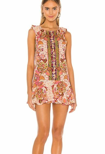 Tulum Mini Dress pink combo size 