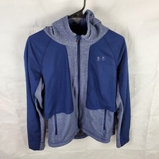 Under Armour Hoodie Women's Medium Blue Survivor Hybrid Full Zip Jacket 1264107