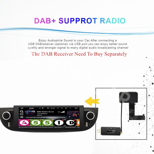 Car Stereo Radio Single Din GPS Navi Touch Screen BT Fit For Fiat 500 2007-2018 - Foto 19 di 24