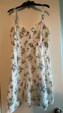 Cute Floral Sundress - White With Small Purple Flowers NWOT