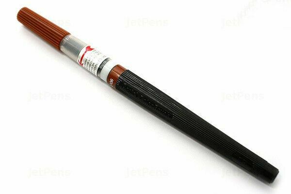 NEW Pentel Arts Color Brush Pen BROWN Ink, GFL-106, Nylon Ca