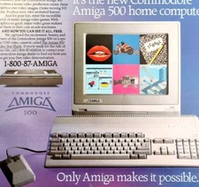 1987 Commodore Amiga 500 Home Computer Aegis Advertisement Vintage CPU HM2T